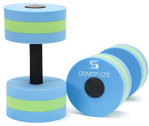 OSMOFUZE Aquatic Dumbbells, Water Dumbbell 2PCS Water Aerobic Exercise Foam Dumbbells Pool Resistance Water Fitness Equipment for Weight Loss