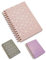 Fashion Stationery A5 Wirobound Notebooks Hardback Lined Note book Notepad Writing Journal in a Grey or Pink Metallic Gold Geometric (Pink)