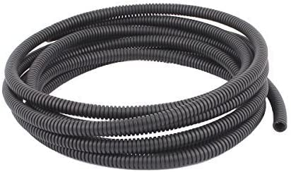 Uotyle Wellrohr, Leerrohr PE Kabelrohr Kabelschutzrohr Wasserdicht Flexibel Rohr Für Kabelschutz Schwarz Leerrohre (Länge:5M, Innenφ6.5mm)