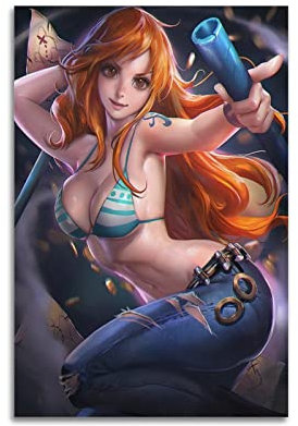 INKLOT Nami Anime Poster, dekoratives Gemälde, Leinwand, Wandposter und Kunstbild, modernes Familien-Schlafzimmer, Dekoration, Poster, 20 x 30 cm