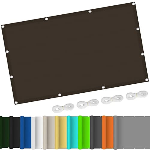 Voile d'ombrage Terrasse Rectangulaire 1.7 x 3.2 m UV Protection Toile Solaire Voile avec Corde Libre Facile À Plier pour La Couverture VéGéTale Serre Pergola, Marron