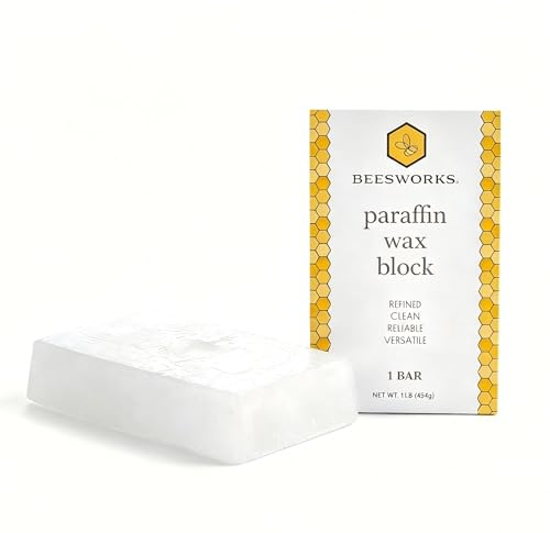 Beesworks Paraffinwachs – 0,5 kg raffiniertes Allzweck-Paraffinwachs – reines Wachs für DIY-Kerzenherstellung, Einmachen, Imprägnierung, Metallkonservierung und mehr