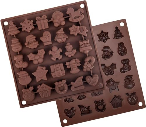 Abnaok Schokoladenform Silikon, Lebensmittelqualität no-stick Backen, Silikonform Weihnachten Silikonformen, Pralinenformen Silikon Pralinenform