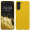 kwmobile Custodia Compatibile con Samsung Galaxy S21 Cover - Back Case per Smartphone in Silicone TPU - Protezione Gommata - giallo radiante