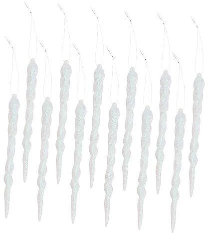 NOLITOY 12st Simulation Eiszapfen Eiszapfen-Ornamente Aus Klarem Glas Eiszapfen Party Hochzeitsdekorationen Weihnachts-eiszapfen Fallen Ornament Perlenbesatz Weihnachtsbaum Acryl- Plastik