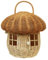 HOUSN Eierkorb, Lagerkorb, 25x25 cm Pilzform in Rattan gewebten Korb mit Deckel, Puppenhaus -Pilzhaus, Desktop -Aufbewahrungsbehälter, für Lebensmittelbrot Obst Ei,Braun