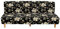 Hixingo Sofa Überzug Ohne Armlehnen, Anti-Rutsch Armloser Sofabezug Blumedruck Couch Überzug, Spandex Elastischer Sofabettbezug (3 Sitzer,Goldene Blume)