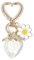 ALICEEDG Porte-clés fraise, pendentif de sac, porte-clés de voiture avec feuille de fleur, fraise, Blanc., taille unique
