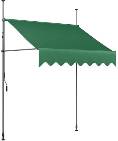 Store Extérieur Rétractable, Pare-Soleil, Store Banne Manuel, Pare-Soleil Extérieur sans Perçage, Angle Et Hauteur Réglables for Portes-Fenêtres Et Fenêtres(H,47x47in/120x120cm)