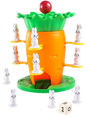 shjxi Geschicklichkeitsspiel Brettspiel,Tischspielzeug als karottenförmiger Turm,Gesellschaftsspiel Mit Acht Figuren | Für, Mädchen, Schule, Klassenraum Und Party