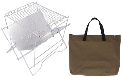 Foldable Stainless Steel Barbeque Grill with Stable Base for Camping, Picnics and Outdoor Cooking – Serves 3–4 People