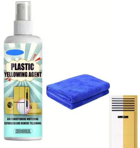 Kunststoffreiniger,Vergilbtes Plastik Wieder Weiß,Kunststoff Vergilbung Entferner Restaurator Spray,Geeignet Zur Entfernung Von Vergilbungen an Klimaanlagen,Waschmaschinen,Fensterrahmen usw,100ml