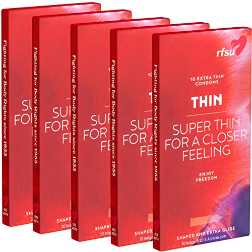 RFSU Thin SPAR-PACK (5x10) 50 Kondome - Thin: Hauchzarte Kondome mit besonders enger Stelle vor der Eichel