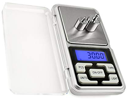 Mengshen Digitale Tasche Schmuck-Skala Hochpräzise Milligramm-Waage Steelyard 1.1lb / 500g (0.01g) Nachladen für Schmuck und Edelsteine Kleine elektronische Waage