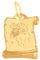 Rodium - Goldene Anhänger, mit Sternzeichen auf Papyrus Widder, 14 Karat Gold/ 585er Feingehalt, Charms für Halskette oder Ketten Armband, Ideales Geschenke, Kettenanhänger für Goldschmuck