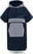 normani Baumwoll Surfer Poncho - Strandponcho - Handtuch-Poncho - Unisex Strand Umziehhilfe - geschlossener Bademantel für Damen und Herren Farbe Navy/Grau Größe L-XL