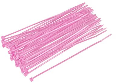 sourcing map 80pcs Cable Zip Ties Nylon Cable Wire Ties 6 Inch Self-Locking Nylon Tie Wraps Pink