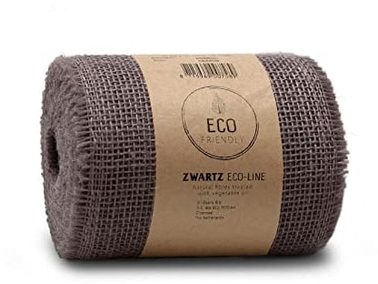 Sizo Zwartz Jute ECO Line Tischläufer Tischband 15cm breit 10m lang Juteband | viele Farben | Tischband Deko Hochzeit (Taupe)