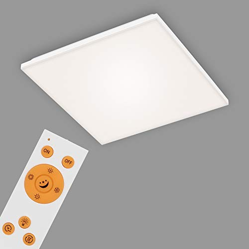 BRILONER - LED Deckenlampe mit Sternenhimmel, einstellbar von warmweiß bis kaltweiß, Fernbedienung, Lampe, Deckenleuchte, Wohnzimmerlampe, LED Panel, Schlafzimmerlampe, 45x45x7,5 cm, Weiß