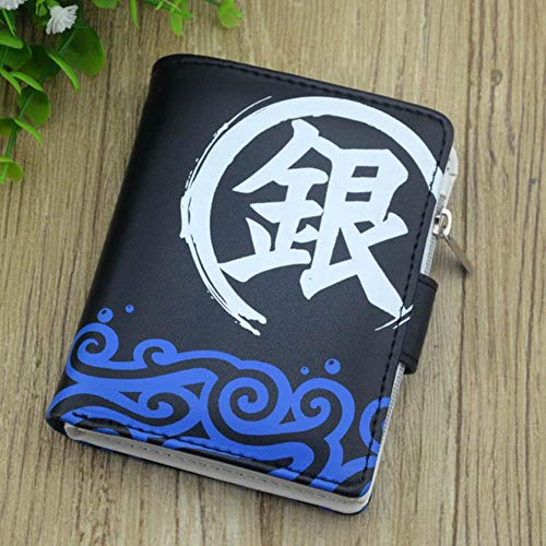 WYTX Brieftasche Anime Hatsune Miku PU Schwarz Kurze Null Brieftasche Geldbörse mit Innen Zipper Tasche Taste Stil Geld Tasche,Gintama