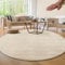 Paco Home Moderner Kuscheliger Wohnzimmer Teppich Kurzflor waschbar flauschig Weich Einfarbig Felloptik zeitlos stilvoll rutschfest pflegeleicht, Grösse:120 cm Rund, Farbe:Creme