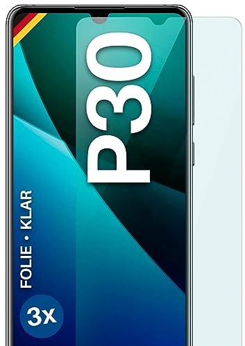 moex FlexProtect Schutzfolie kompatibel mit Huawei P30 Displayschutz nur 0.2 mm dünn, Folie für das Display, HD Ultra klar und extra kratzfest - 3 Stück