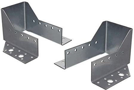 NAJDER Lot de 2 Sabots de Poutre 150 x 70 mm, Sabot de Charpente Type A, Connecteur de Poutre à Ailes Extérieures, Support en U Galvanisé pour Assemblage Solive Poteau Bois