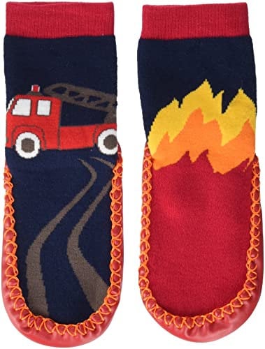 Playshoes Zapatillas, Pantuflas Unisex niños, Bomberos, 24/25 EU