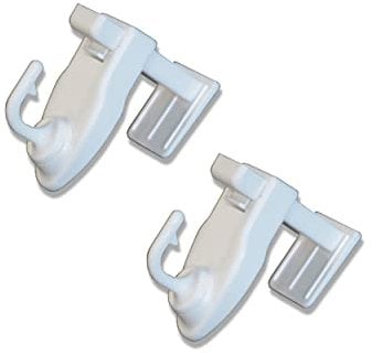 Lot de 2 Supports clic sans perçage pour Tringle à Rideau - Crochets à Pression sans adhésif pour Barres à Rideaux légers et voilages - Fixation de Tige Amovible pour fenêtre - Colori Blanc Mat