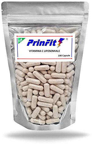 PrinFit® - 100 Capsule Naturali di Vitamina C Liposomiale - Alto Dosaggio ed Elevato Assorbimento - Antiossidante Acido L-Ascorbico Integratore Alimentare