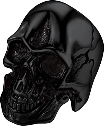 Bandmax Totenkopfringe Schwarzer Ring Glänzender Schädel Bandring Totenkopf Gothic Siegelring Jahrgang Punk Stil Bandring aus Edelstahl Größe 72 Fingerring Schmuck für Männer Jungen