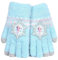 FEIFEI'S BOW Elsa Vollfinger-Handschuhe für den Winter, gestrickt, warm, weich gefüttert, Fleece, Thermo-Handschuhe für Kinder, Jungen, Mädchen, Blaue Elsa