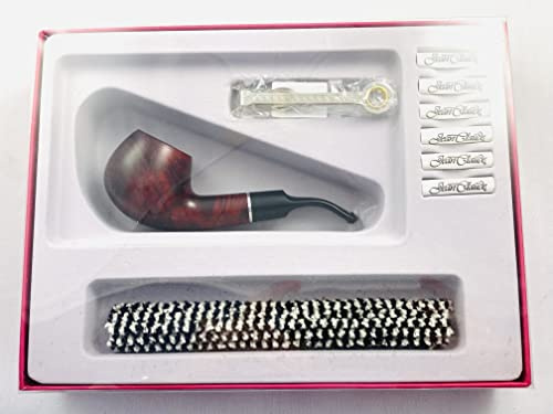 Jean Claude Pfeife Geschenkset Anfänger Set Pfeife braun gebogen