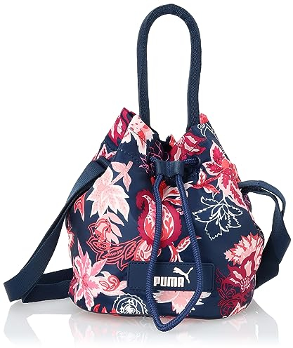 PUMA Damen Core Pop Bucket Cross-Body Bag Rucksack, Persian Blue-floral AOP
