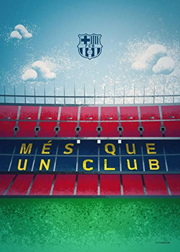 Displate Offiziell FC Barcelona MetallPoster Magnetische Befestigung Inklusive Lizenziert Bilder Hochwertiges Poster Camp Nou Illustrated - Mes que un Club tribune Poster 45 cm x 32 cm