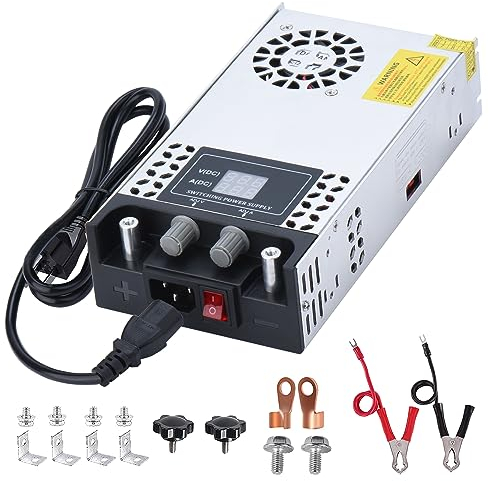 Ajustable DC 0-12V 50A 600W Fuente de Alimentación Transformador 230V CA a CC 0-12V 0-50A 600W Fuente Alimentación con Pantalla LED, Ajustable Salida Tensión Corriente 12V 50A Fuente Alimentación