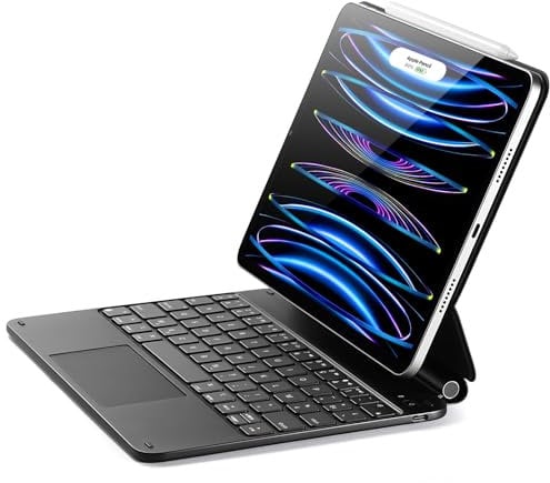 ESR Coque avec Clavier pour iPad Pro 11 (4ème/3ème/2ème/1ère Génération) et iPad Air (5ème/4ème Génération), Support Facile à régler, Trackpad Multi-Touch, Touches rétroéclairées, Noir