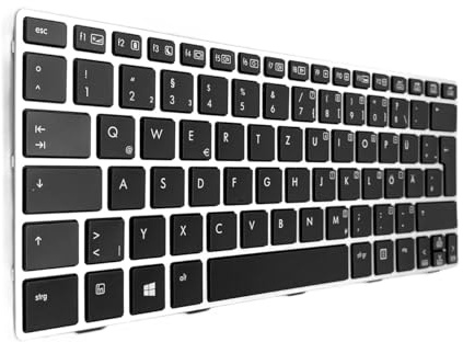 T-ProTek DE Tastatur Silber Rahmen mit Beleuchtung kompatibel für HP EliteBook Revolve 810 G3 (M0D64PA)