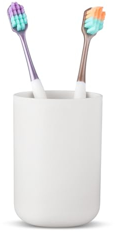 COMNICO Vaso de plástico irrompible para cepillo de dientes de baño, reutilizable, portátil, para enjuague, tocador, encimera, pasta de dientes, viaje
