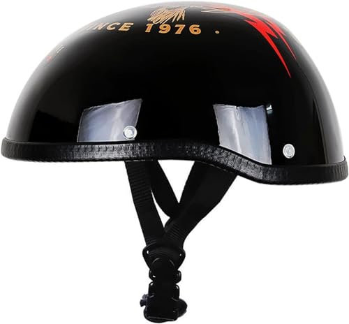 Halbschalenhelm Retro Motorradhelm Halbhelme Jethelm Mit DOT/ECE-Zertifizierung Open Face Jet-Helm Brain-Cap Scooter-Helm Roller Halb-Helm Q,55-60cm