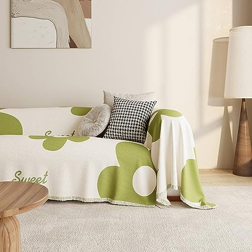 Gualiy Sofabezug 180x180cm, Blume Süß Sofa Überzug 1 Sitzer Couch Überzug rutschfest Grün Couchbezug für Wohnlandschaft
