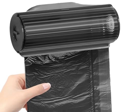 COOBAA Grocery Bag Holder - Wall Mounted Trash Bag Dispenser - Rubbish Bin Bags Dispenser for Cabinets, Corners, Kitchens, Toilets