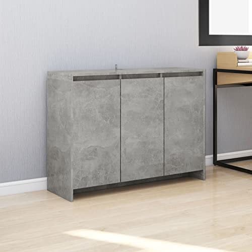 Gecheer Credenza Grigio Cemento,Armadietto da Cucina,Credenza Cucina,Credenza in Truciolato,Mobile da Cucina,Mobiletto Multiuso,Credenza Soggiorno,Mobile Buffet da Cucina,102x33x75 cm