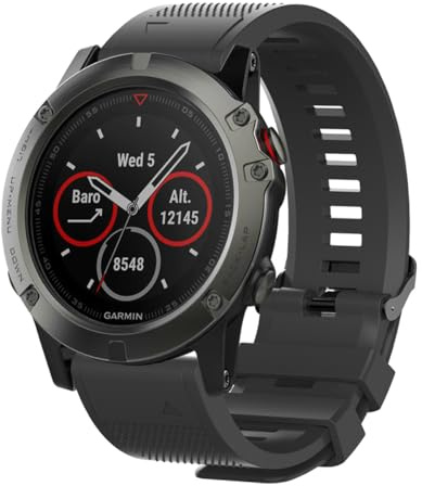 INF Armband Kompatibel mit Garmin Fenix 5 Plus/Fenix 5/Forerunner 935/Fenix 6/Fenix 3/Fenix 5x/Fenix 6x, Uhrenarmband 26 mm, Sportarmband aus Silikon