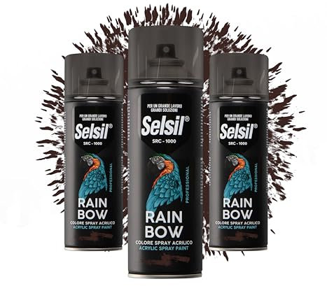DETERMONDO 3 Bombolette di Vernice Spray Acrilica 400ml Bombolette Spray Colorate Multiuso per Interni ed Esterni (Ral 8017 Marrone Cioccolato)