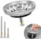 M JINGMEI Bouchon Evier Cuisine INOX 82mm, Bonde Universelle en Acier Inoxydable pour Drainage Rapide, Anti-Obstruction et Anti-Corrosion - Installation Facile (pour Trou d'Évier de 82,3-84mm)
