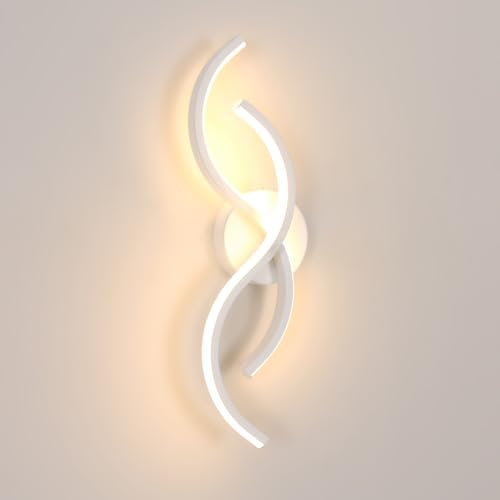 Mckalen Wandlampe Innen LED Modern, 15W 1687LM Wandleuchte LED 41CM, Weiß Wandbeleuchtung Flur für Schlafzimmer Wohnzimmer Treppe, Warmweiss 3000K