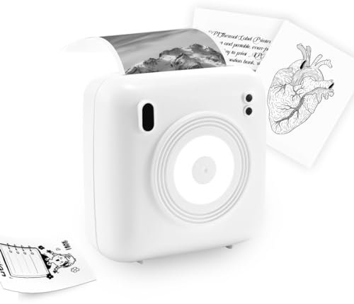 CP2 Mini Etikettendrucker, tragbarer Thermo Aufkleberdrucker, Bluetooth Etikettendrucker, für das Lernen in der Schule, Etiketten für Zuhause, Aufgabenlisten im Büro und DIY-Kritzeldruck, Fotodrucker