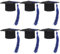 Luxshiny 6pcs Mini Graduation Caps - Doctoral Hat Wine Bottle Toppers with Tassel (Dark Blue, 5.5x5.5cm) - Graduation Party, Table Favours for Beer & Wine Bottles