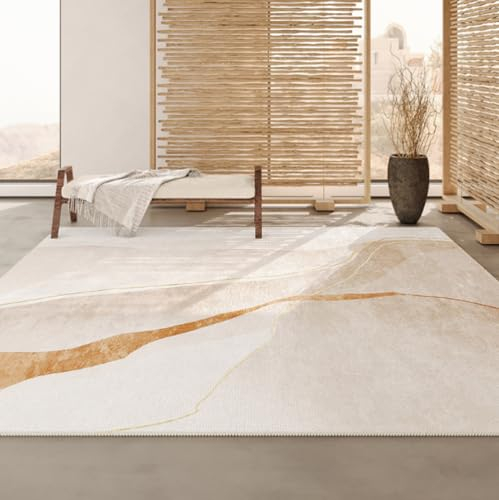 MINTIFNT Wohnzimmer Teppich Licht Luxus Wabi-Sabi-Stil Schlafzimmer Couchtisch Nachttisch Teppich rutschfest leicht zu kümmern, eine große Fläche zu verbreiten das Sofa Bodenkissen nehmen